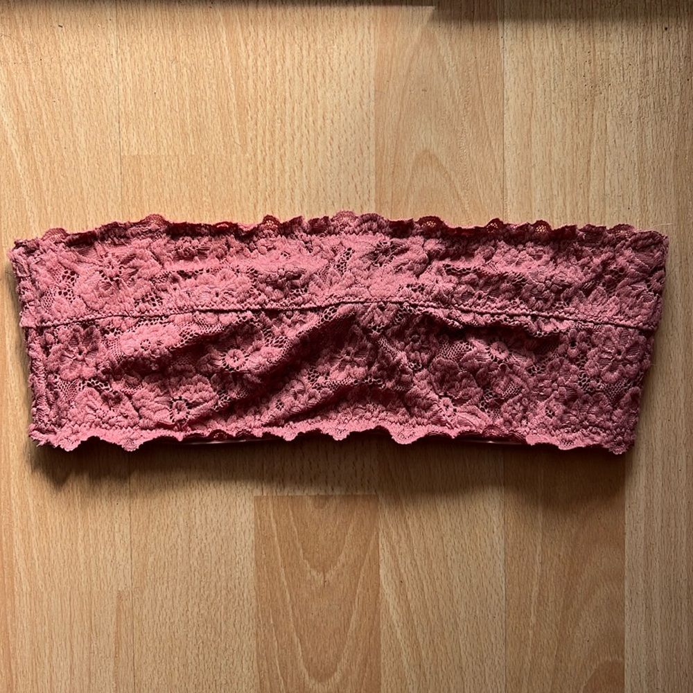 Aerie Dusty Rose Lace Bandeau Bra, 34B
